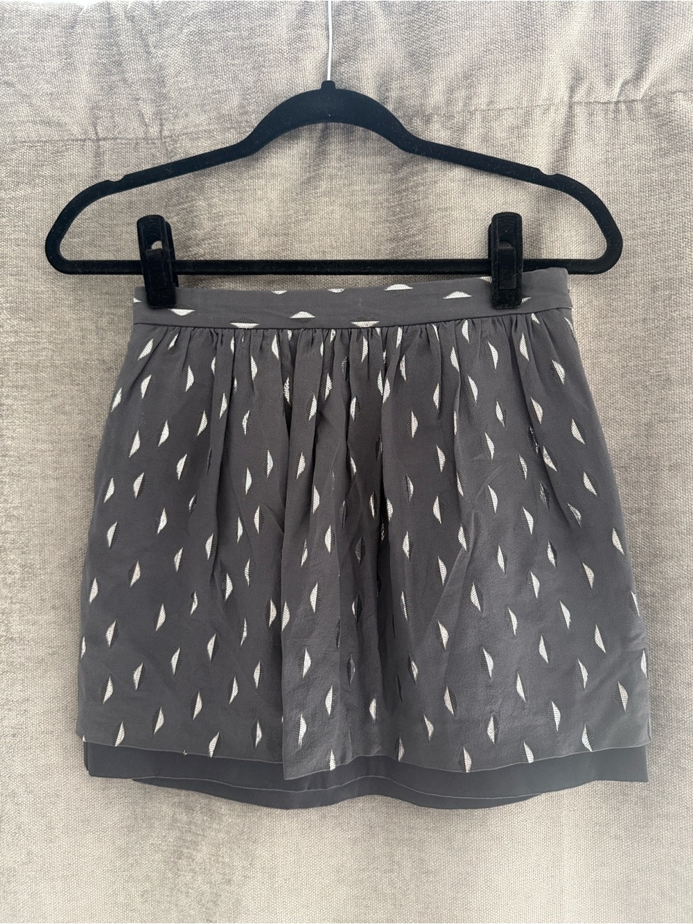 Club Monaco Black Skirt with Silver Leaf Embroidery